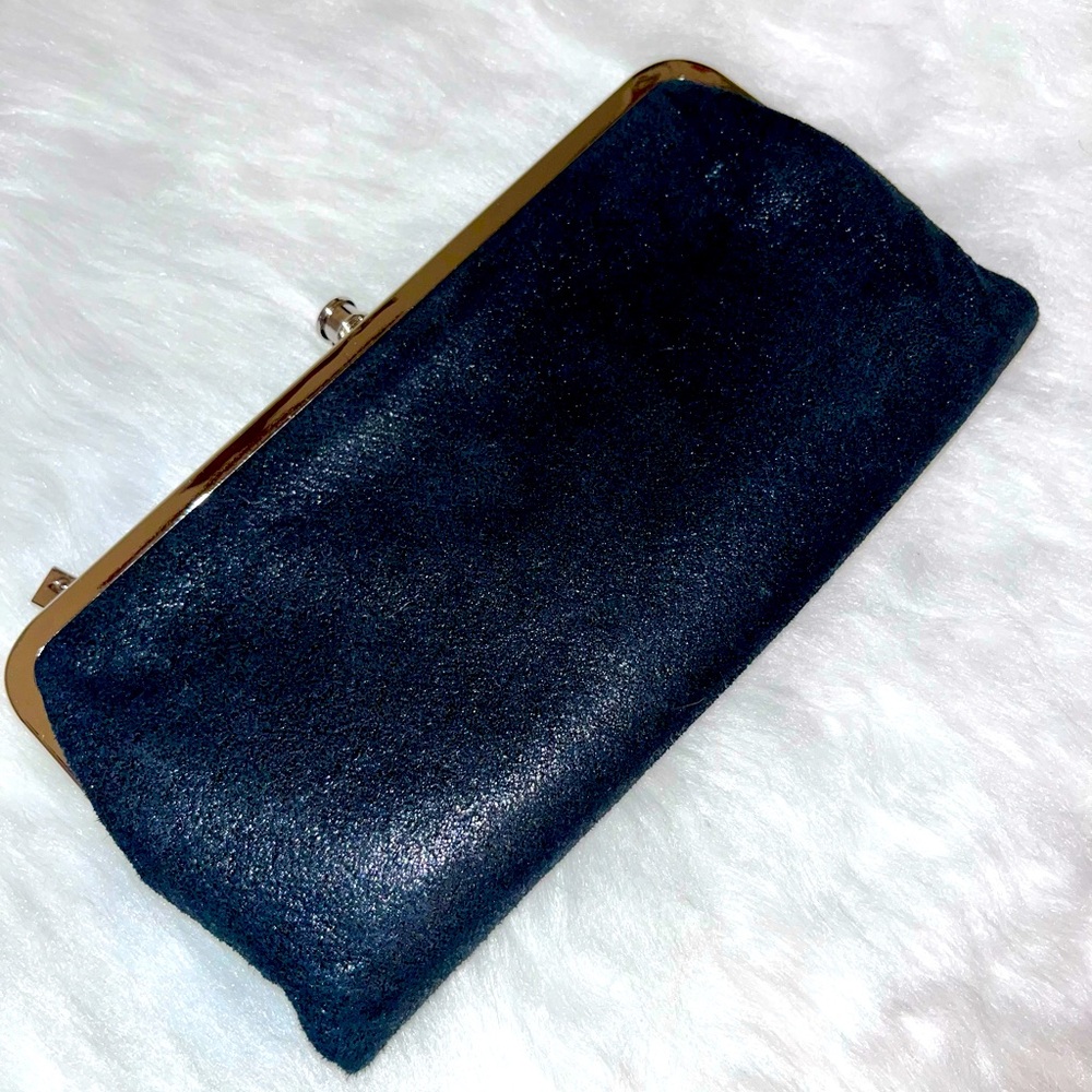 Hobo The Original Metallic Black Lauren Clutch Wallet